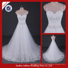 Sh0605 Amor para siempre vestido de boda brillantes rebordeados vestidos de boda fotos reales